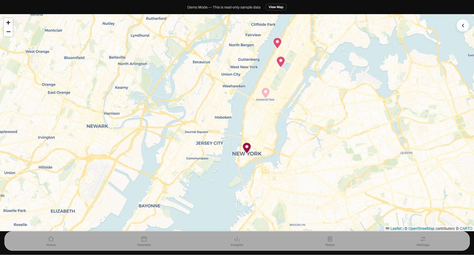 Jottit interactive memory map
